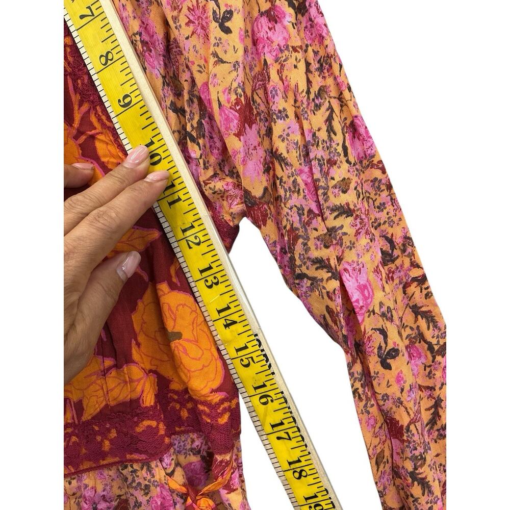 Free People Mexicali Rose Maxi Dress Boho Size Medium Multicolored - Picture 9 of 13